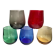 Set of 5 colored water glasses design 60s-70s