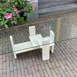 Coffee table by Willy Ballez in travertine