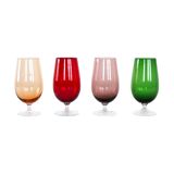 Set of colourful glasses, Italian design, 1970s, made in Italy