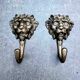 2 brass lion coat hooks 19th century