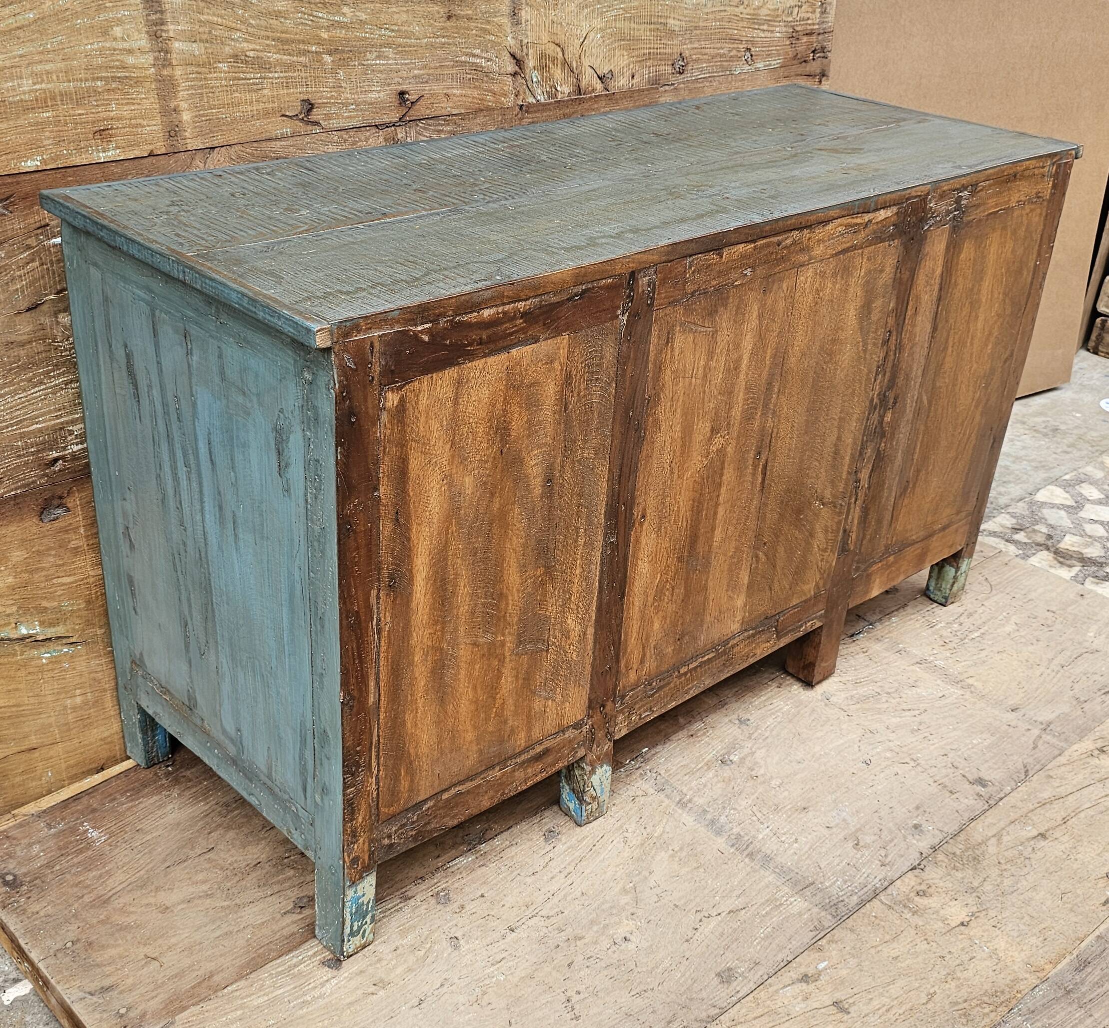 Antique glass-fronted buffet in Burmese teak