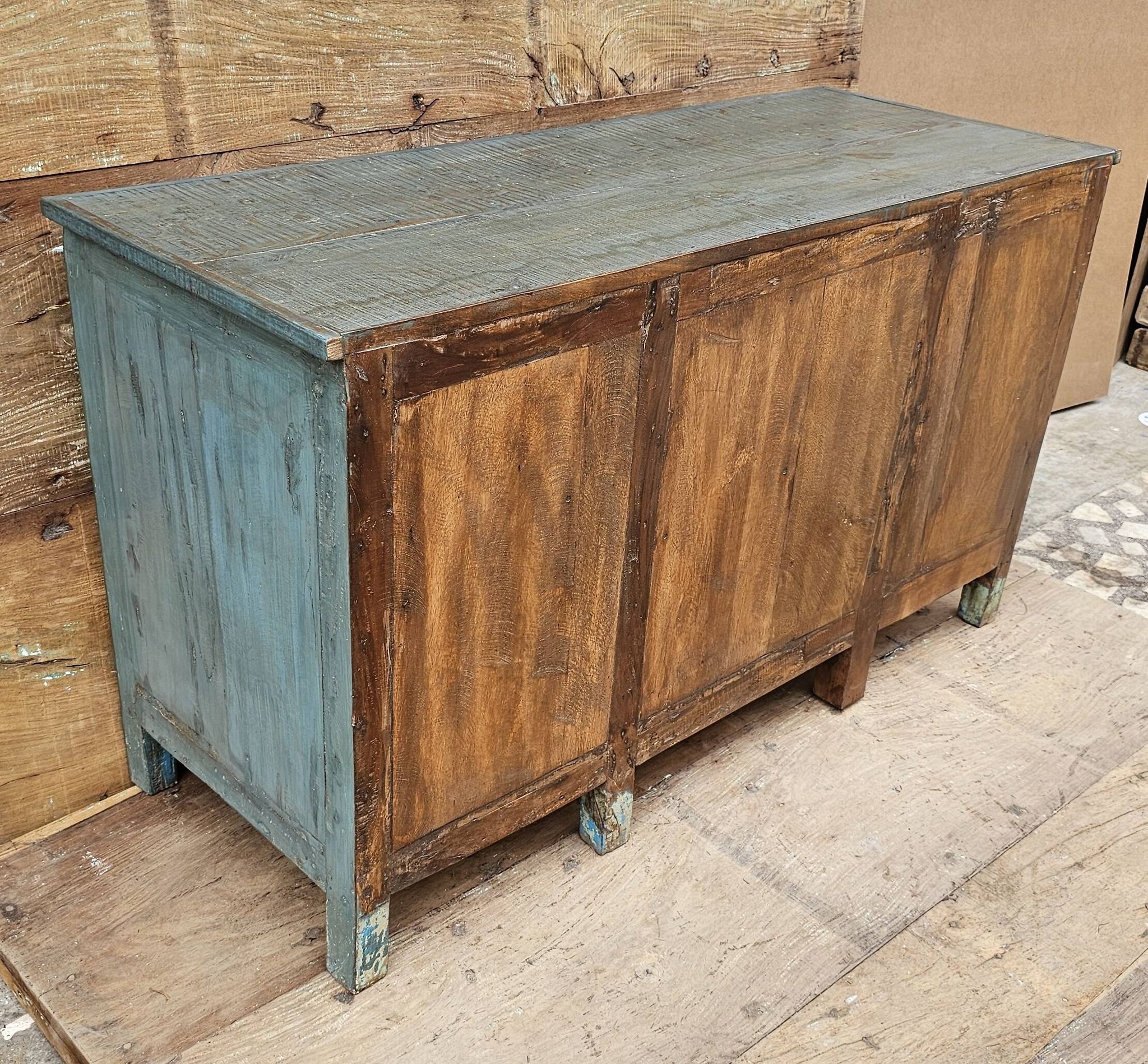Antique glass-fronted buffet in Burmese teak