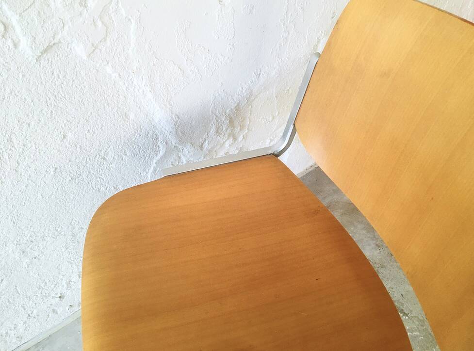 Steel and molded plywood chair, 1970