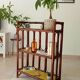 Vintage library shelf in bamboo and rattan 60s/70s