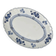 Large oval dish Terre de Fer KG Lunéville, model "Jane", blue, 1890-1915