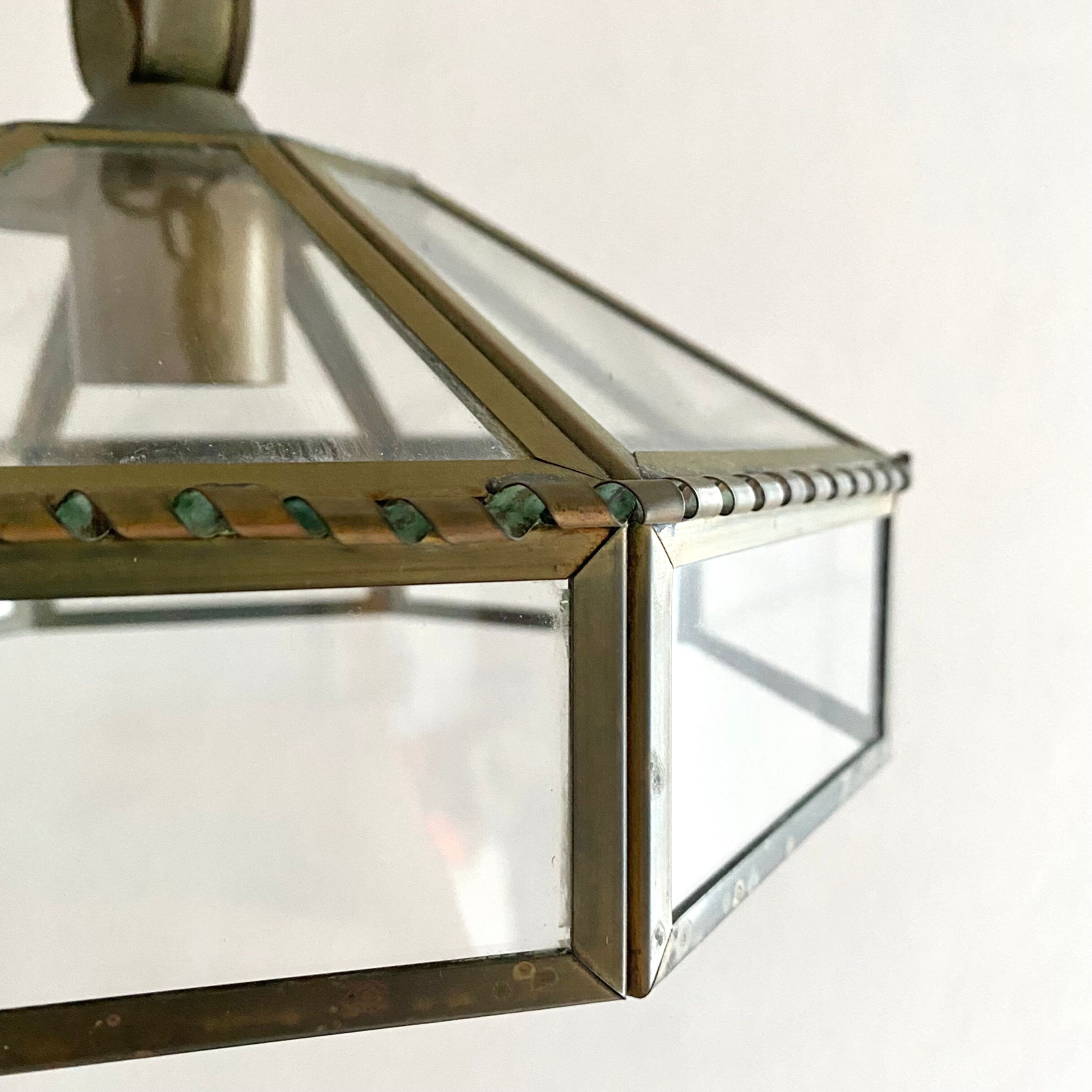 Old brass and glass suspension