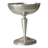 Coupe sur pied en métal argenté