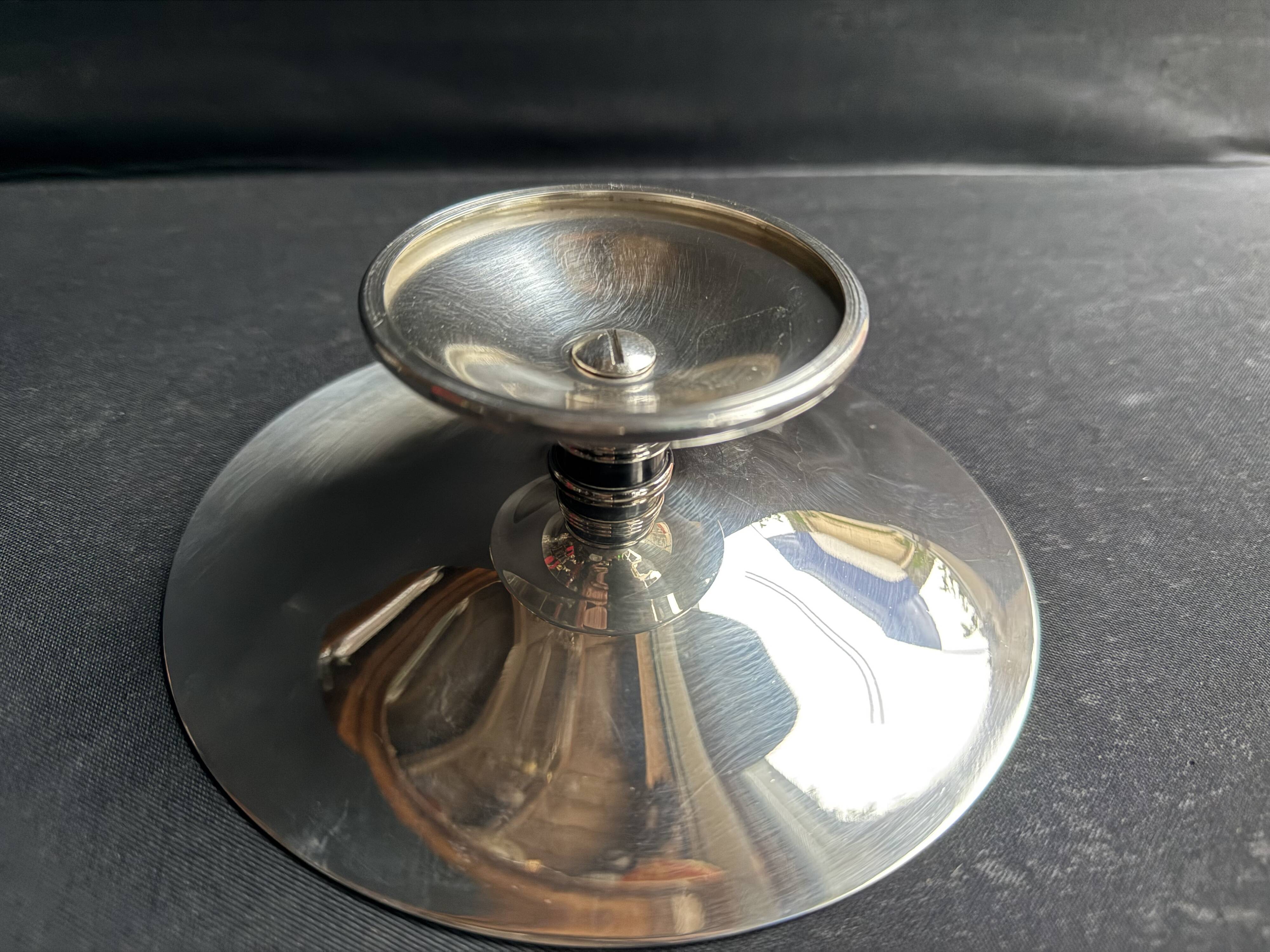 Cup Silver-plated metal and Chinese lacquer Christofle Talisman