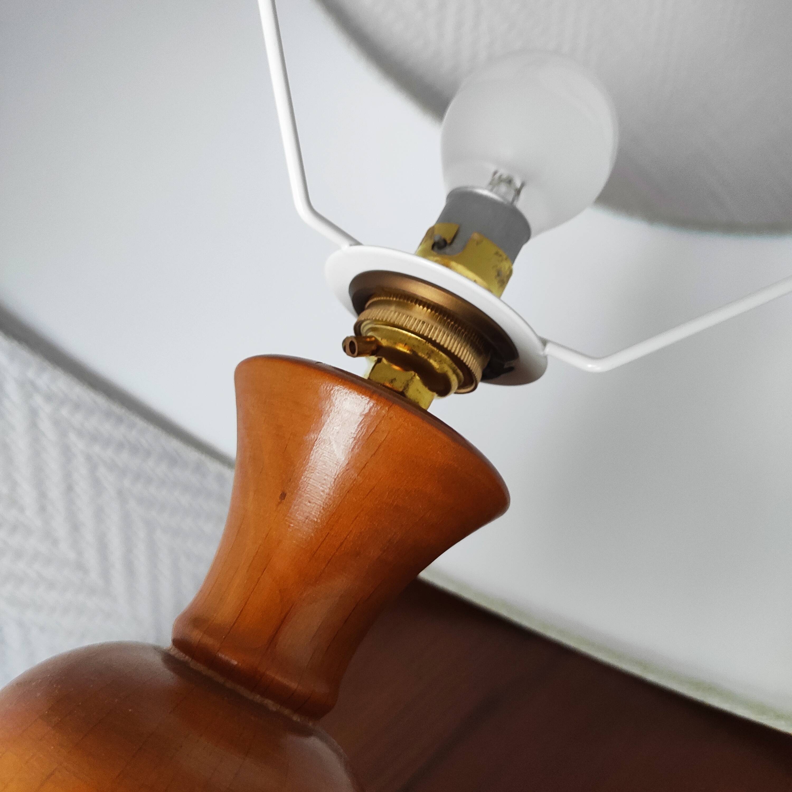 Vintage turned wooden living room lamp