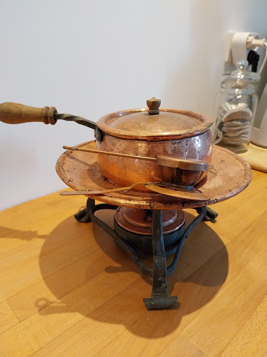 Copper fondue set