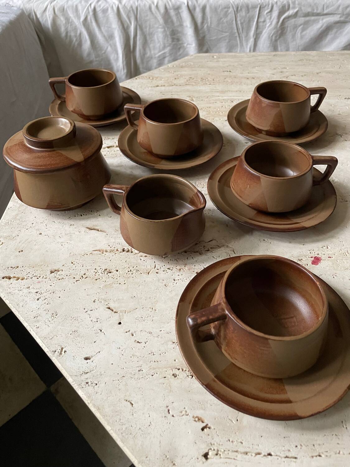 Japanese-style stoneware tea or coffee service