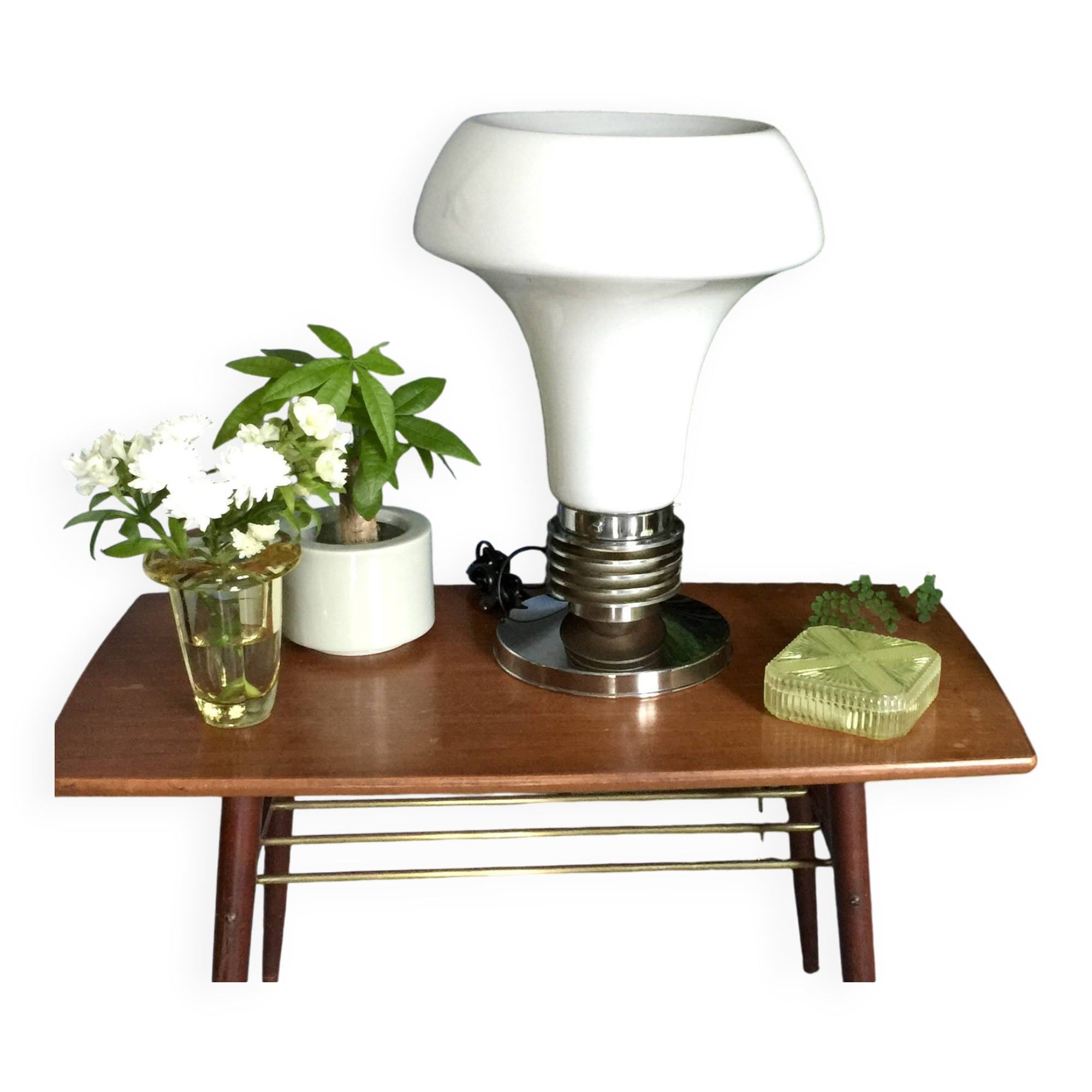 Large Murano glass and chrome lamp