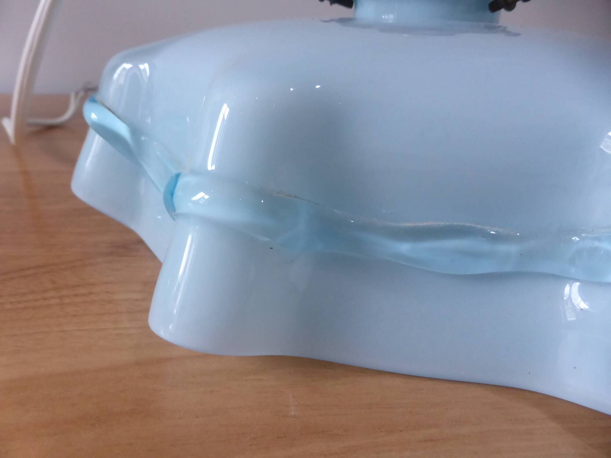 Vintage lampshade in blue opaline glass from Czechoslovakia 240533