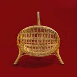 Vintage bamboo and wicker magazine rack