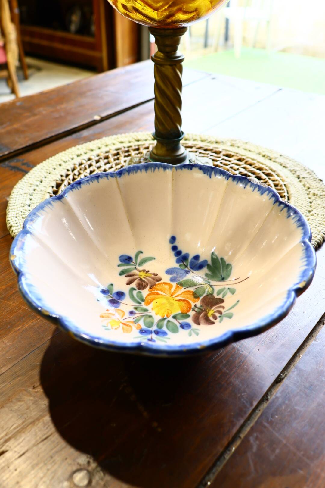 Old earthenware salad bowl