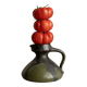 Vase en céramique fat lava vert-noir par Luise Duncker Studio, vintage des années 1970, milieu du siècle.