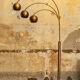 Lampadaire trois lumières en laiton par Reggiani années 1970