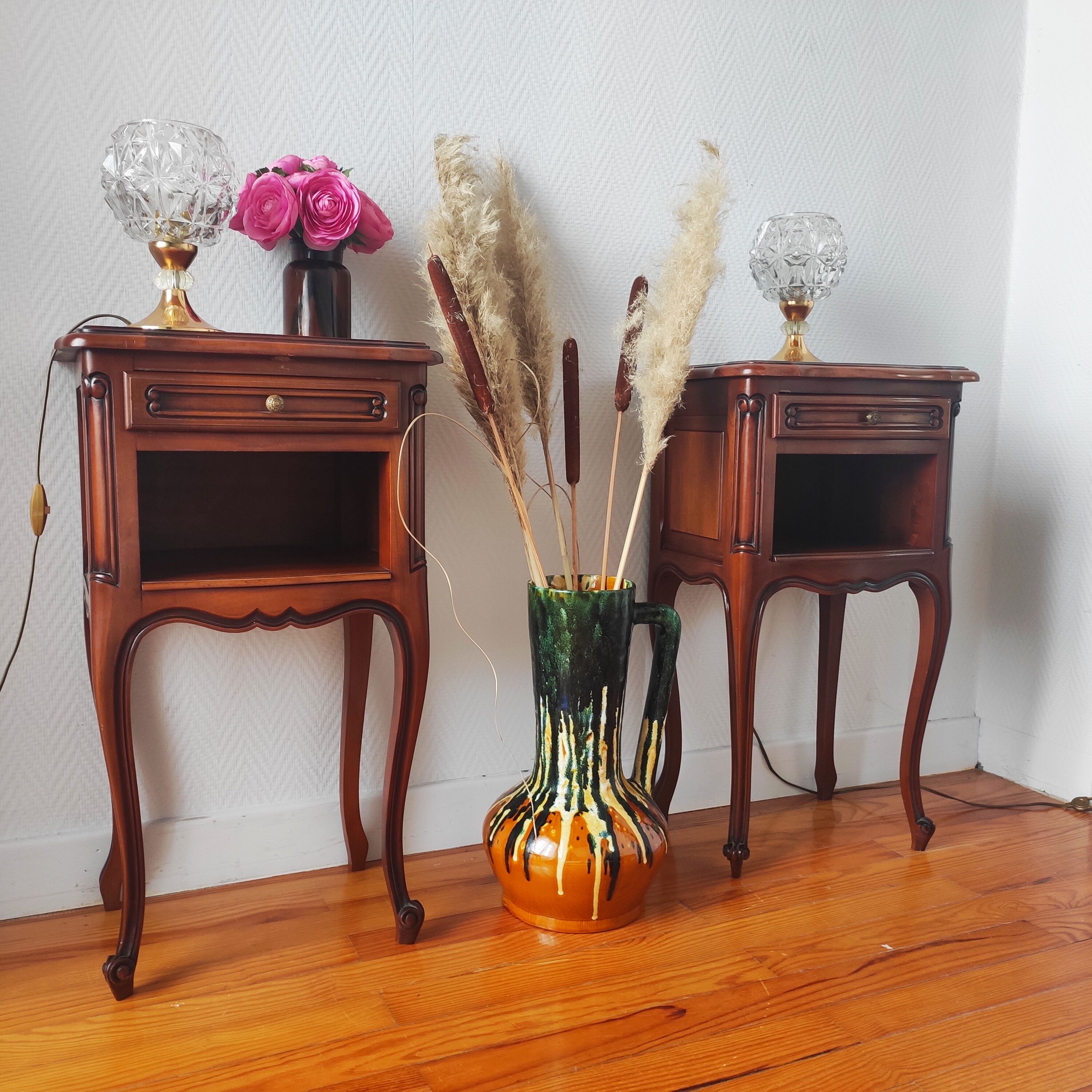 Pair of stylish bedside tables