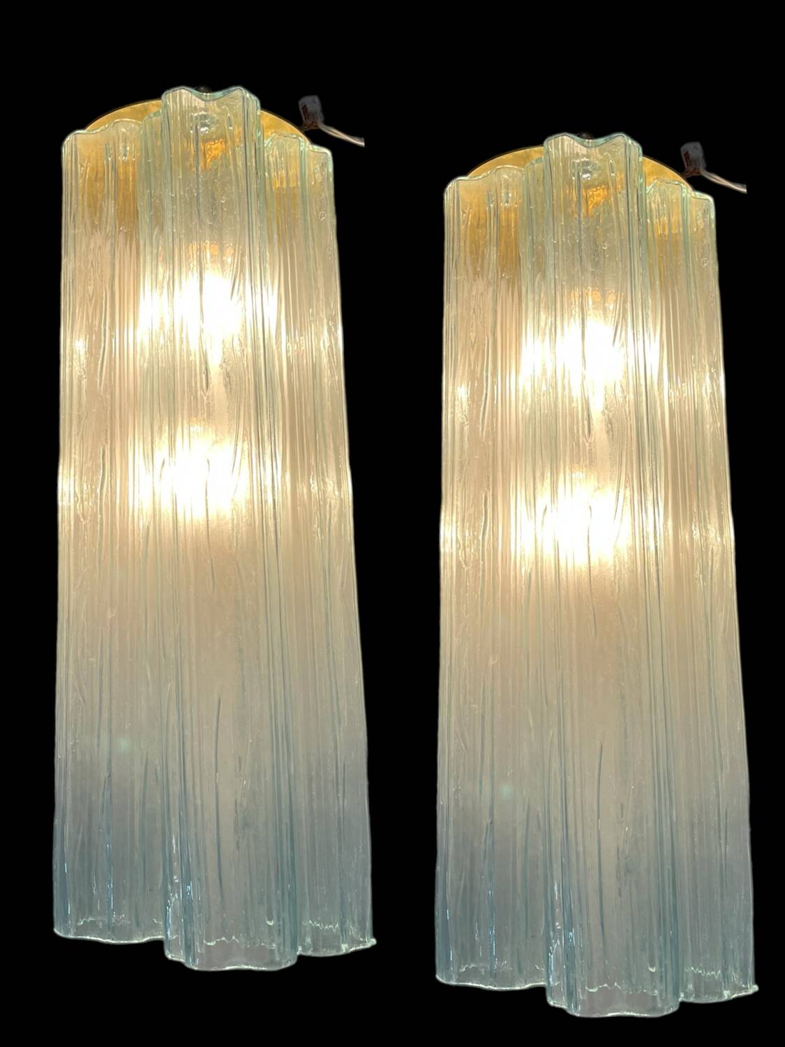 Large Murano Glass Tronchi Sconces Set of 6