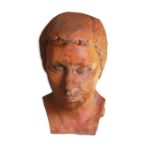 Tête de jeune homme modelage d'artiste original