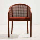 Armchair in beech and rattan