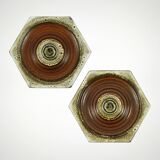 Set of 2 German ceramic wall lamps, 1970s