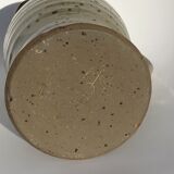 Pitcher sandstone pyrity artisanal beige signed, height 21.5