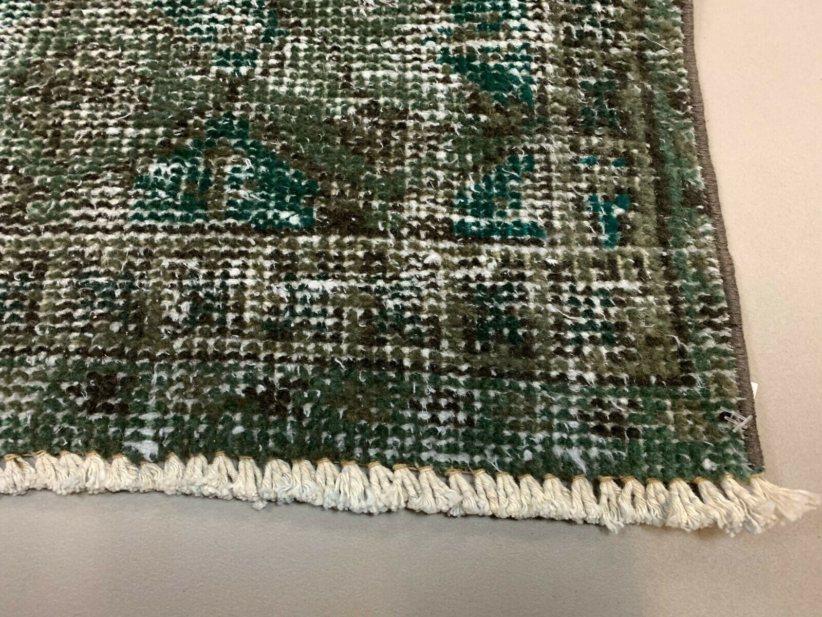 Distressed Turkish Runner 280x78 cm wool Vintage rug, Overdyed Black