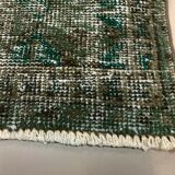 Distressed Turkish Runner 280x78 cm wool Vintage rug, Overdyed Black