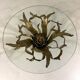 Illuminated brutalist coffee table dark brass 1960’s