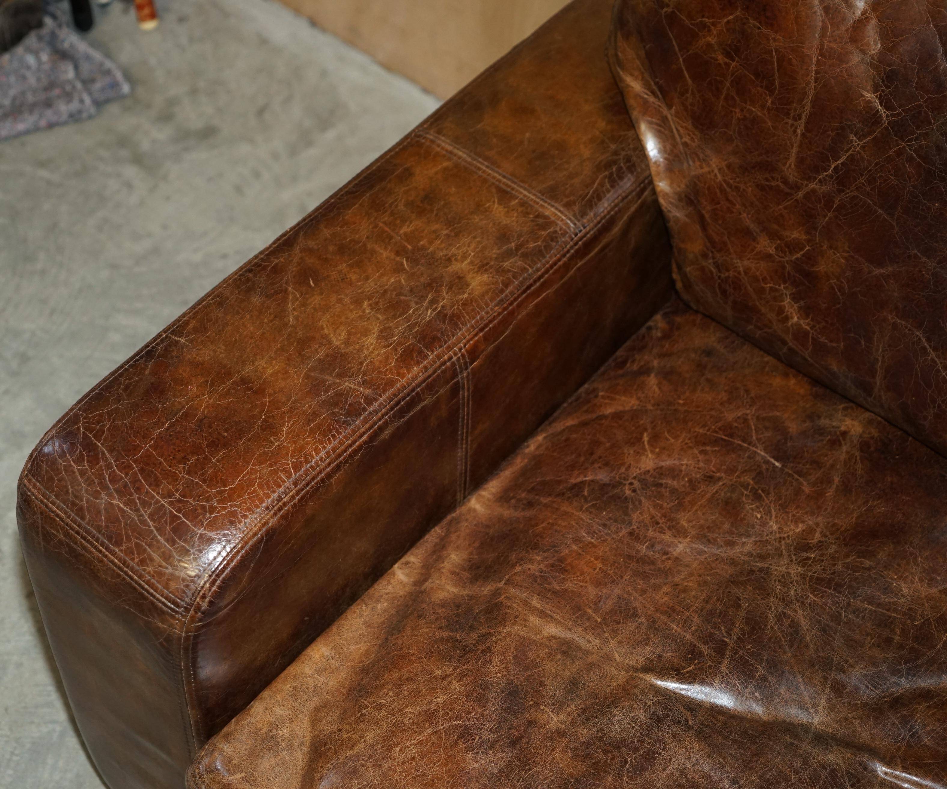 Heritage Biker Halo Soho Vintage leather sofa