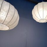 German mid-century cocoon pendant lamps by Friedel Wauer for Goldkant Leuchten, 1960s, set of 2.
