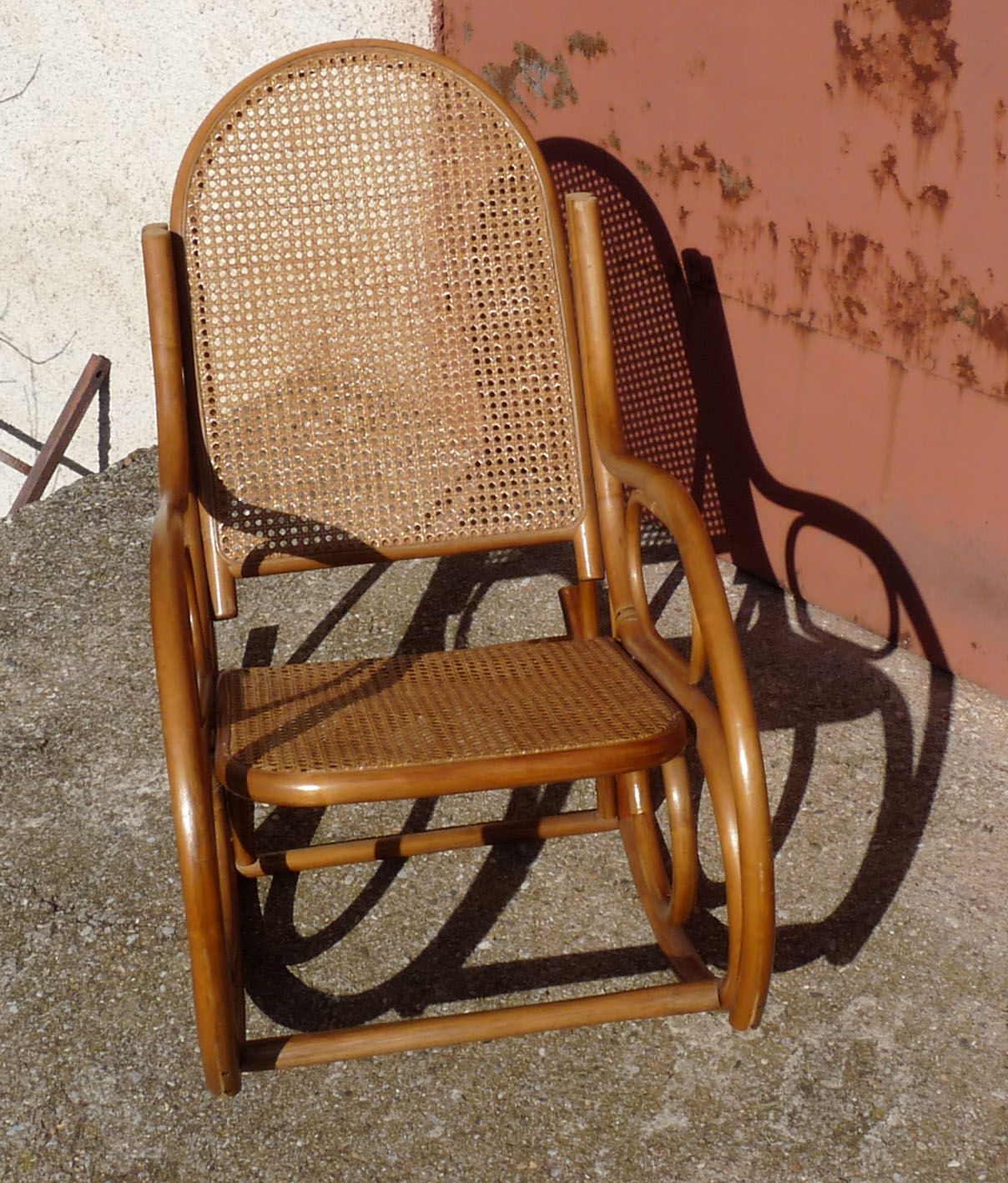 Adult rocking rattan bamboo and caning 60s
