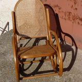 Adult rocking rattan bamboo and caning 60s