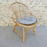 Rattan basket armchair from the 70s