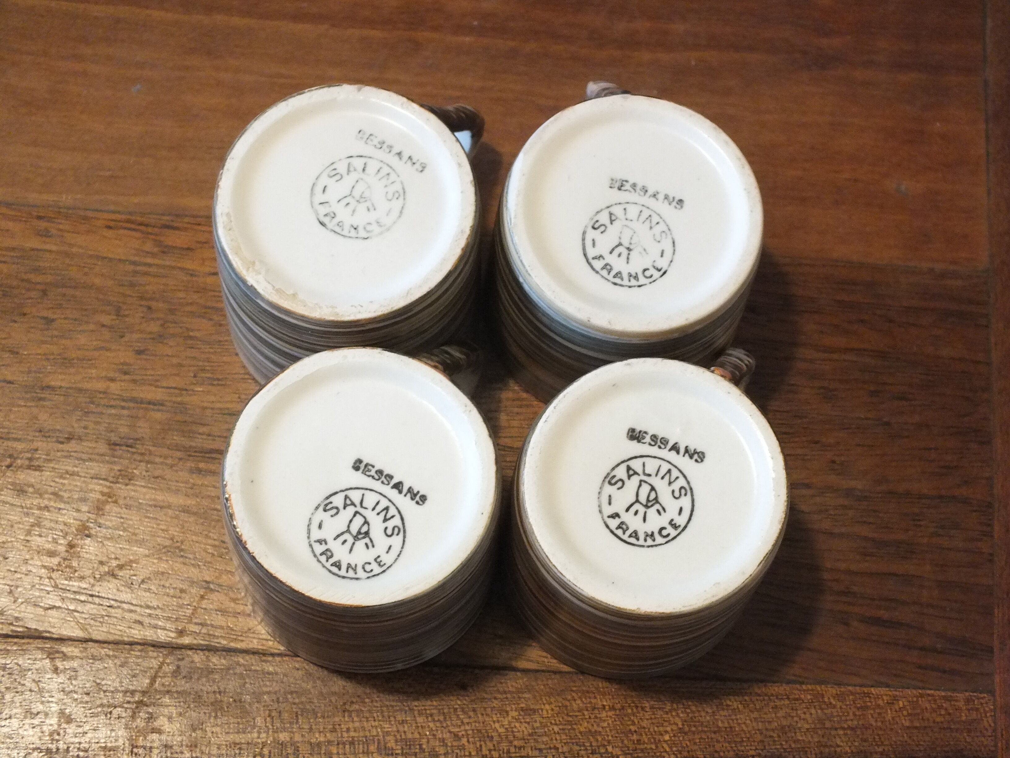 Set 4 vintage cups 60s Salins model Bessans