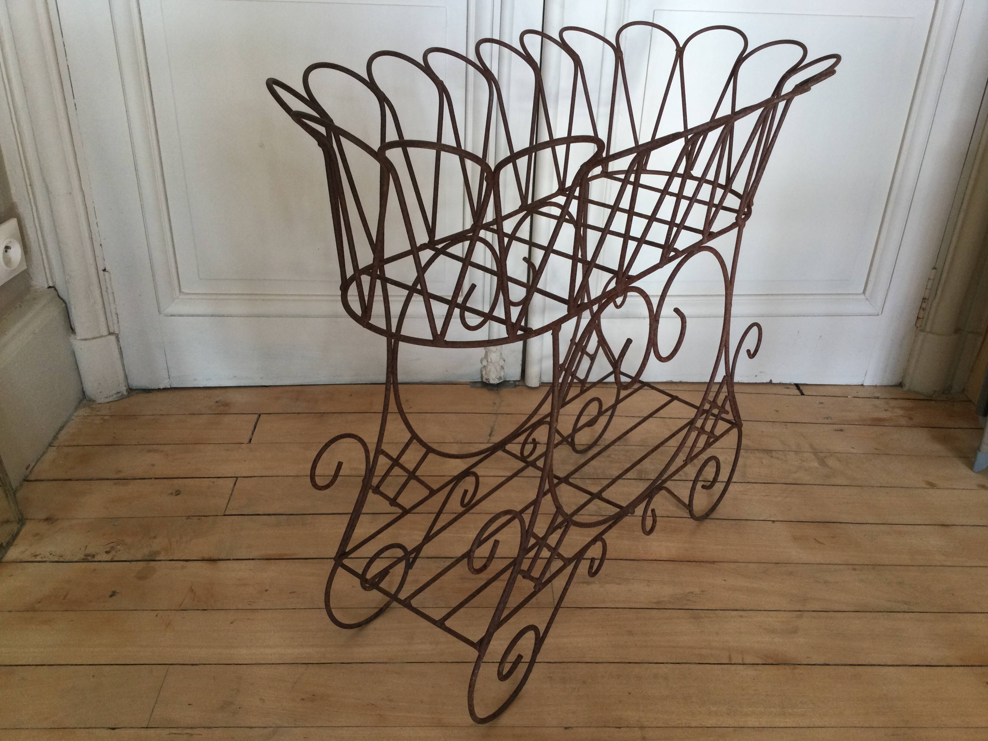 Antique iron plant stand
