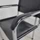 Vintage chrome and leather dining chairs set of 4 - 1980s