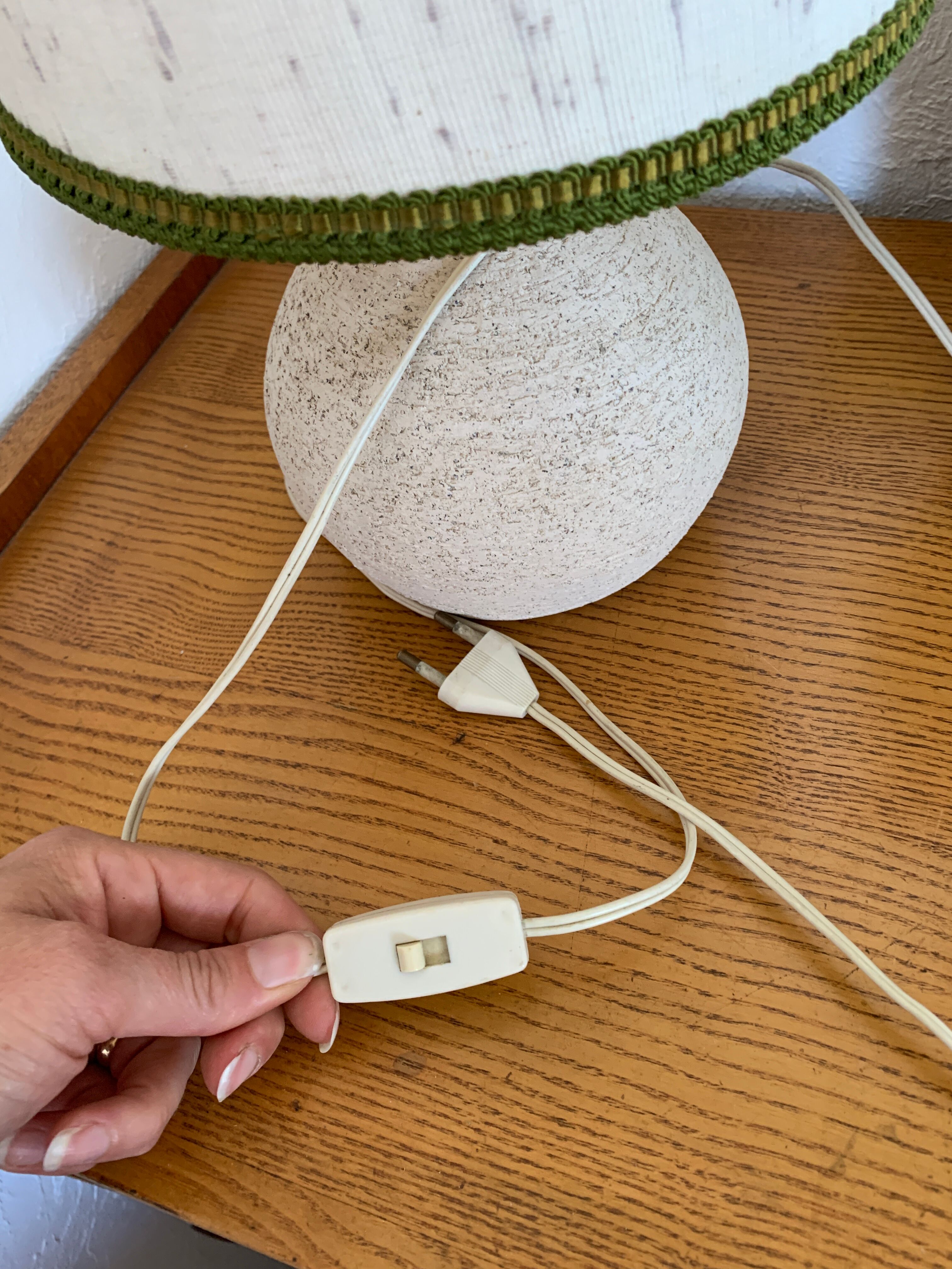 Vintage stone bedside lamp