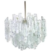 Glass ice Murano chandeliers by Kalmar, Austria, 1960s