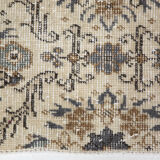Dark gray & beige vintage rug, 206x102 cm