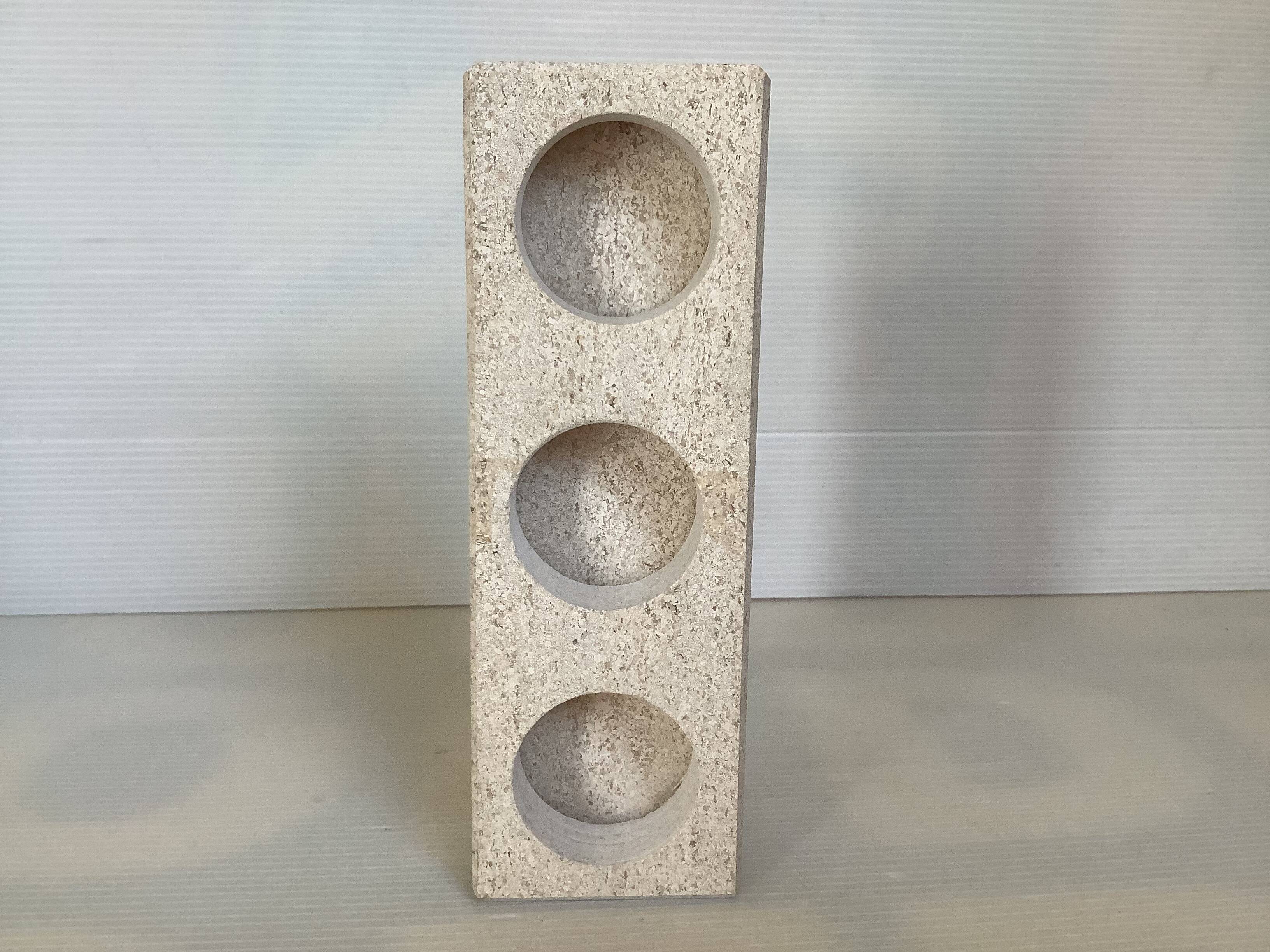 Travertine candle holder