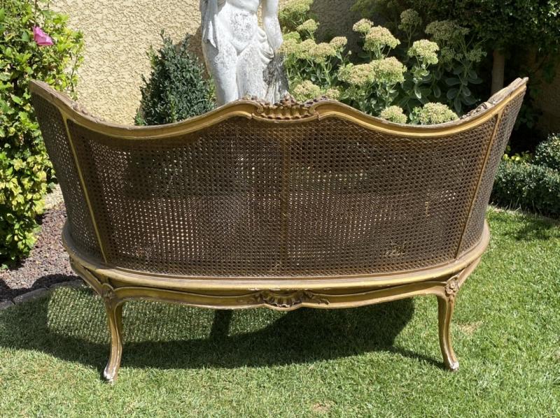 Sofa canage bench - gilded wood Louis XV style