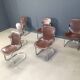 Vintage leather and chrome dining chairs by Cidue, 1970s