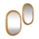 Pair of bamboo mirrors 34x56cm