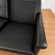 Vintage Danish Svend Skipper 4 person sofa in black leather and chrome
