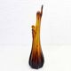 Vintage amber glass vase 1970