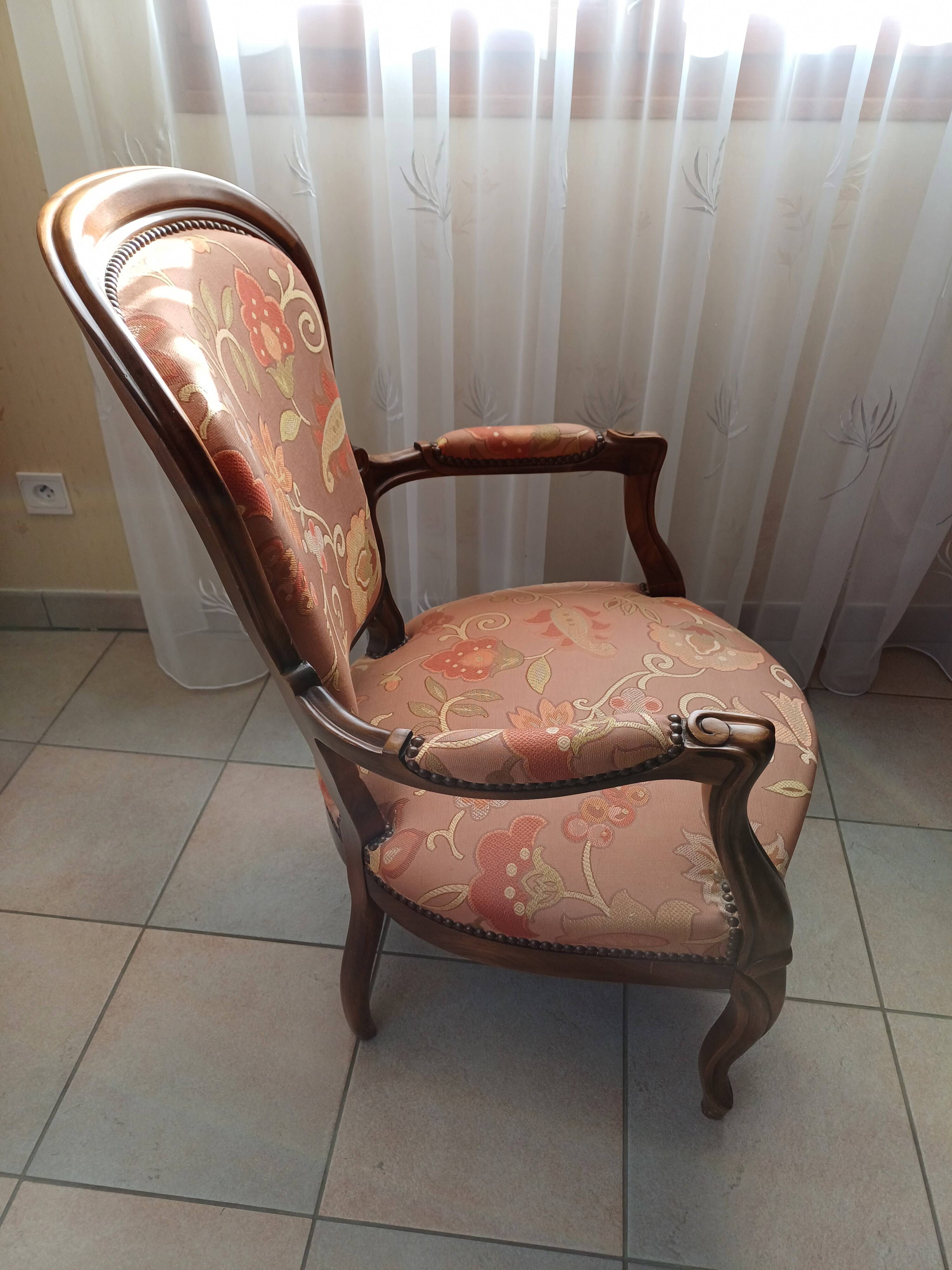 Chaise accoudoir Louis Philippe