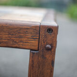 small ceramic coffee table herbarium feet wood, table signed R.capron