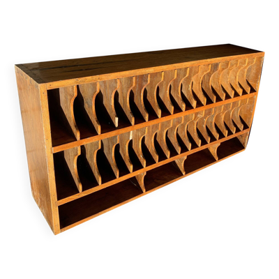 Casier de tri postal ancien en bois